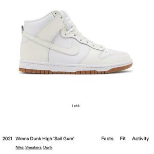 Women’s Nike Dunks Hightop in “Sail Gum”